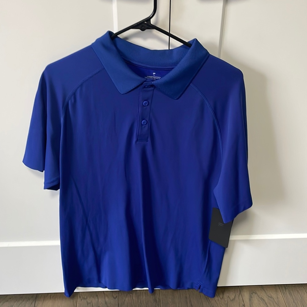 Fabletics Training Day Polo. Blue. Size Large. NWT